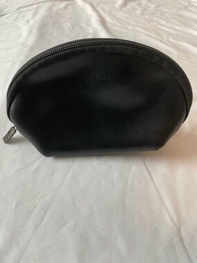 Furla Small Black Leather Travel Pouch